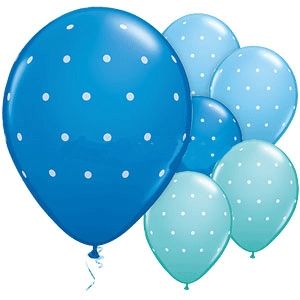 Kit 6 palloncini fantasia azzurra pois bianchi - Wimipops