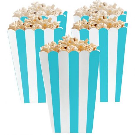 5 Porta popcorn strisce azzurro Tiffany